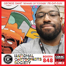 Richard Pietrzyk is here at the NCS booth! It's a good day to be a  cartoonist 👍