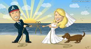 Pin By Idan Schneider On Wedding Caricatures Drawn By Me Caricature Wedding Invitations Caricature Wedding Caricature