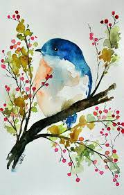 A menudo se usan acuarelas para representar paisajes o escenas naturales. 1001 Ideas De Dibujos Con Acuarelas Inspiradoras En Fotos Ilustracion Acuarela Pajaro De Acuarela Cuadro Acuarela