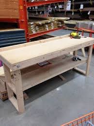 Home Depot No Assembly Required Work Bench Just Add A Vice Peg Board Back And Power Strip Woodworking Shop Layout Workbench Workbench Plans Diy
