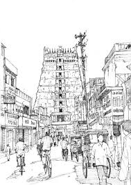 Sri Meenakshi Temple Madurai Perspective Drawing Architecture Perspective Art Architecture Drawing
