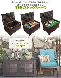 yahoo ショッピング パティオチック ベンチ 収納庫 物置 1837304 収納庫 屋外 保管庫 物置 ストッカー ガーデンファニチャー ベランダ収納 プラスチック ベンチ あすつく くらしのeショップ ベランダ収納 パティオのアイデア インテリア 家具