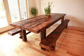 25 diy farmhouse table ideas (with free plans) updated: Thick Wooden Kitchen Tables Google Search Handmade Dining Table Wood Table Diy Farmhouse Kitchen Tables