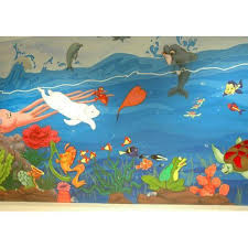 If you ever put something in your tank and notice that it seems to be flaking or the paint is disappearing, remove. Aquarium Themed Wall Painting At Rs 300 Square Feet à¤µ à¤² à¤ª à¤Ÿ à¤— Sanjana Food Mumbai Id 13855840091