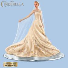 Disney Cinderella Figurine Features Handcrafted Wedding Gown And Fabric Veil Her Tiara Shimmers With Sw Movie Wedding Dresses Cinderella Wedding Wedding Gowns