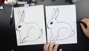 Fur on the head, ears or legs is shorter than the fur on the back or on the sides. How To Draw A Rabbit Art For Kids Hub