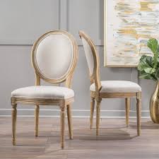Hawthorne French Country Upholstered Weathered Wood Dining Chair Set Of 2 Fabric Dining Chairs Dining Chairs Traditional Dining Chairs