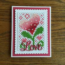 Instant download after purchase fabric: Cross Stitch Card Valentine Flower Here Is Another Card I Created From A Picture On Pinterest Cross Stitch Cards Cross Stitch Flowers Cross Stitch Patterns