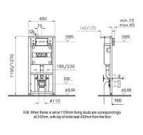 VitrA Frame for Wall-Hung Toilet Auto Flush Bundle