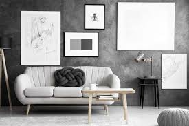 Large contemporary open plan living room in london with a reading nook, white walls, light hardwood flooring, no tv and beige floors. 48 Chic Gray Living Room Ideas For Your Home Living Room