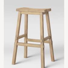 Set of 2 paddock non swivel counter height stool brushed steel. Target Threshold Wooden Natural Bar Stools Aptdeco