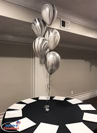Black And White Balloons Design Black White Agate Balloon Centerpiece Balloon Centerpieces Balloon Arrangements Custom Balloons