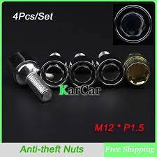 Super Safety M12 X 1 5 Anti Theft Wheel Locking Lug Nuts With Security Key Alloy Steel Car Wheel Screw Closed End Nut Silver Anti Theft Nuts Bolts Alloy