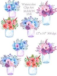 Watercolor Mason Jar Clipart Mason Jar Clip Art Mason Jar Crafts Diy Simple Scrapbook