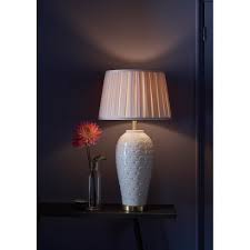 Find great deals on ebay for glass table lamp base. Dar Lighting 2020 21 Day4233 Dayna Single Light Ceramic Table Lamp Base Only In Cream And Gold Finish Castlegate Lights
