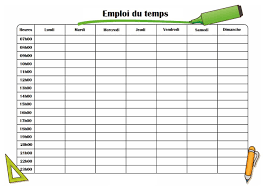 Emploi du temps \ɑ̃.plwa dy tɑ̃\ masculin. Emploi Du Temps Pour L Ecole A Imprimer Et Completer Emploi Du Temps Scolaire Emploi Du Temps Emploi Du Temps College