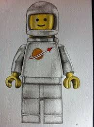 Lego 39 Vintage Spaceman 39 Original Drawing Watercolour Painting