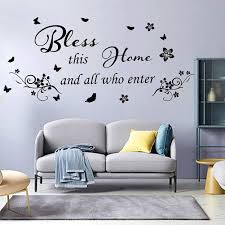 You can observe that these stickers vary in style. Amazon Com Wall Stickers For Living Room Wall Decor Kitchen Quote Bless This Home And All Who Enter Kitchen Vinyl Wall Quote Art Dining Room Entryway And Bedroom Wall Decal Home Casadecor Kitchen