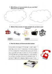 Esl Kids Worksheets Means Of Communication Means Of Communication Communication Activities Worksheets