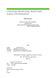 Format penulisan contoh proposal pengajuan dana. Contoh Proposal Bantuan Dana Pendidikan