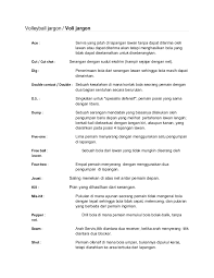 Beberapa istilah yang terdapat dalam permainan sepak bola di antaranya yaitu: Istilah Istilah Dalam Voli