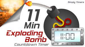 The time is quiet (without music) with an alarm (dog barking). 11 Min Exploding Countdown Timer Youtube