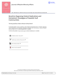 In all the non muslim countries we are the representatives of islam. Pdf Muslims Opposing Violent Radicalism And Extremism Strategies Of Swedish Sufi Communities