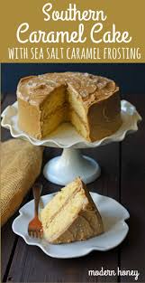 Southern Caramel Cake With Salted Caramel Frosting A Moist And Fluffy Yellow Cake With Sea Salt Southern Caramel Cake Caramel Cake Recipe Salted Caramel Cake