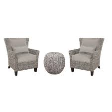 Hampton Bay Megan Grey 3 Piece Wicker Outdoor Patio Bistro Set With Grey Cushion 65 516181g The Home Depo Bistro Set Grey Furniture Sets Lounge Chair Outdoor