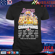 Our lakers merchandise comes in sizes for men, women and kids, so everyone in. Los Angeles Lakers Western Conference Champions 2020 Thank You For The Memories Signatures Shirt Hoodie Sweater Long Sleeve And Tank Top