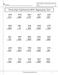 Print this worksheet for subtraction practice with 3 digit numbers, without regrouping. Math Worksheet Fantastic Digittion And Subtraction With Regrouping Worksheets 2nd Grade Three Worksheet Math 45 Fantastic 3 Digit Addition And Subtraction With Regrouping Worksheets 2nd Grade Thechicagoperch