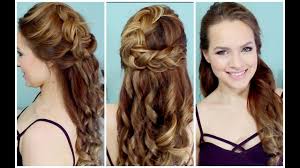 Half up half down prom hairstyle will give you more of a bohemian style. Half Up Braided Hairstyle For Prom Youtube