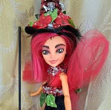 Dark Love an ooak Monster high doll witch custom repainted art fashion hat  broom Fashion Dolls