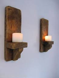 In high ceiling homes, bigger holders can be found in living rooms where the walls are also bigger. Pair Of 40cm Solid Plank Wood Rustic Wall Sconce Led Candle Holders Ebay