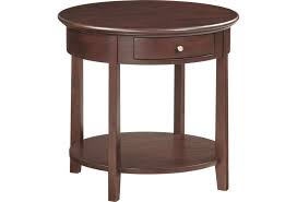 Lillian wood side table with curved legs, drawer and shelf, navy blueby uniek inc.(4). Whittier Wood Mckenzie Round End Table With Shelf And Drawer Homeworld Furniture End Tables