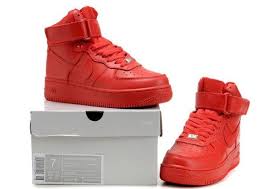 Pure Red Nike Air Force One High Running Shoe For Women Red Nike Nike Air Force Ones Womens Running Shoes