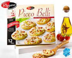 De original piccolinis salame met salami, edammer kaas en. Riggano Picco Belli Mini Pizza 12x 30g Von Aldi Sud