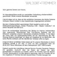In der regel folgt die vorbeugende unterlassungserklärung diesem muster. Abmahnung Filesharing Wbs Law