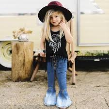 Make a stylish statement with the best boho bell bottoms at show me your mumu. Baby Girls Denim Bell Bottom Pants Jeans Wide Leg Trousers Casual Daily Children Girl Pant Clothing Boot Cut 2 7y Buy Online At Best Prices In Pakistan Daraz Pk