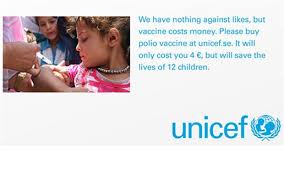 Unicef, also greatly known as the united nations international children's emergency fund, is a united nations agency responsible for providing humanitarian and developmental aid to children worldwide. Likes Don T Save Lives Charity Hits Out At Facebook Slacktivists