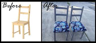 Ikea Ivar Chair Makeover Before And After Blue Floral Gray Varathane Weathered Gray Dining Chair Upholstery Decor Project Gray Dining Chairs Chair Makeover