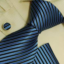 His Style Men Neck Ties Black Blue Stripes Dressy Business Clothing Church Attire Well Dressed Men Suit And Tie Sharp Dressed Man