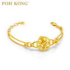 Since its establishment, poh kong has emerged as the largest jewellery retail chain store in malaysia. Poh Kong Anggun Orkid 916 22k Gold Bracelet 2018 Shopee Malaysia