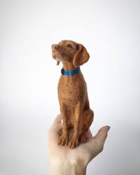 Needle Felted Vizsla Sculpture Needle Felted Dog Felt Dogs Needle Felted Animals