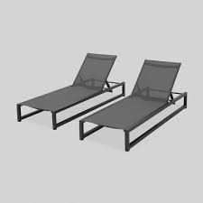 Click here to buy bloomington chaise lounge body fabric: Modesta 2pk Aluminum Outdoor Patio Chaise Lounge Black Christopher Knight Home Target