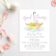 April Showers Bring May Flowers Spring Baby Shower Invitation Printable For Springtime New Bloom Girl S Baby Shower By Ellowyn Design With Images Printable Baby Shower Invitations Spring Baby Shower Spring Baby
