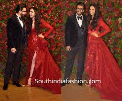 Deepika Padukone And Ranveer Singh S Wedding Reception Wedding Reception Outfit Wedding Reception Gowns Indian Bridal Fashion