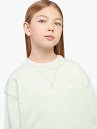 New Balance Kids' French Terry Small Logo Long Sleeve Crew Neck Sweatshirt,  Melon Water