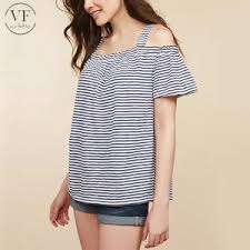 Hot Selling Fancy Stripe Cold Shoulder Short Sleeve Maternity Tops From China Tradewheel Com