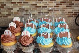 Sports Theme Boy Baby Shower Cupcakes Baby Shower Cupcakes Baby Shower Baby Shower Planning